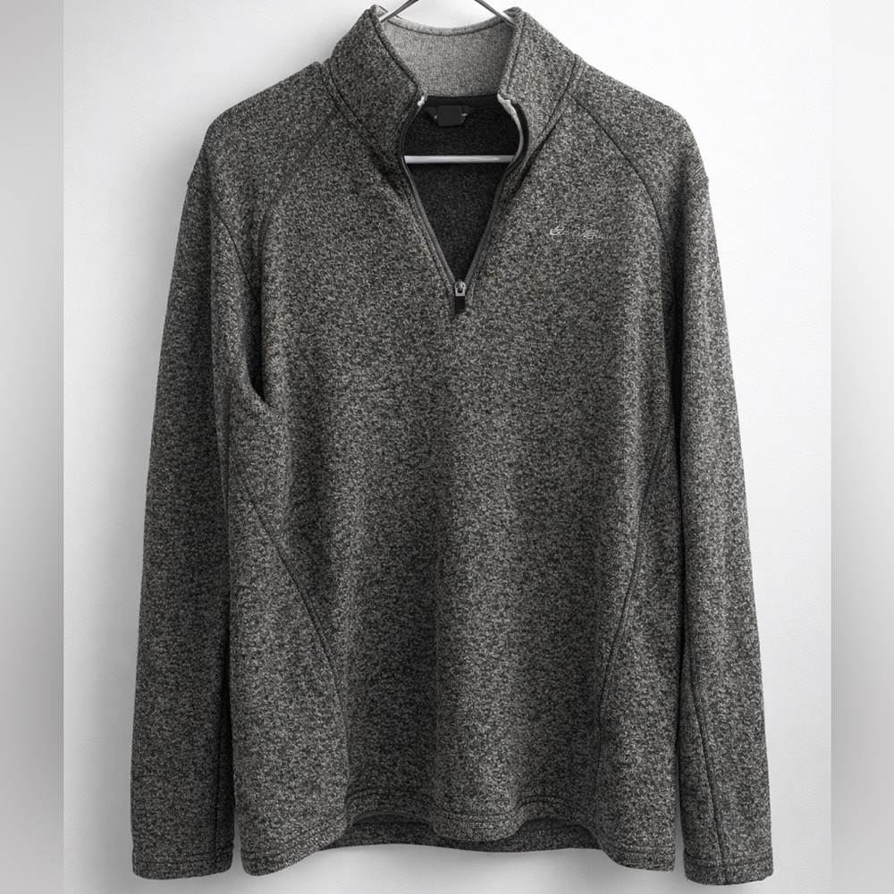 Eddie Bauer Men's Charcoal Zip-Up Sweater